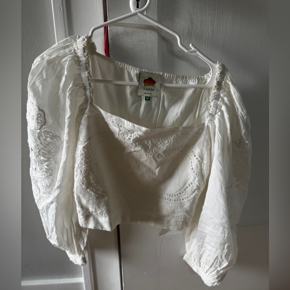 White Embroidered Women's Top